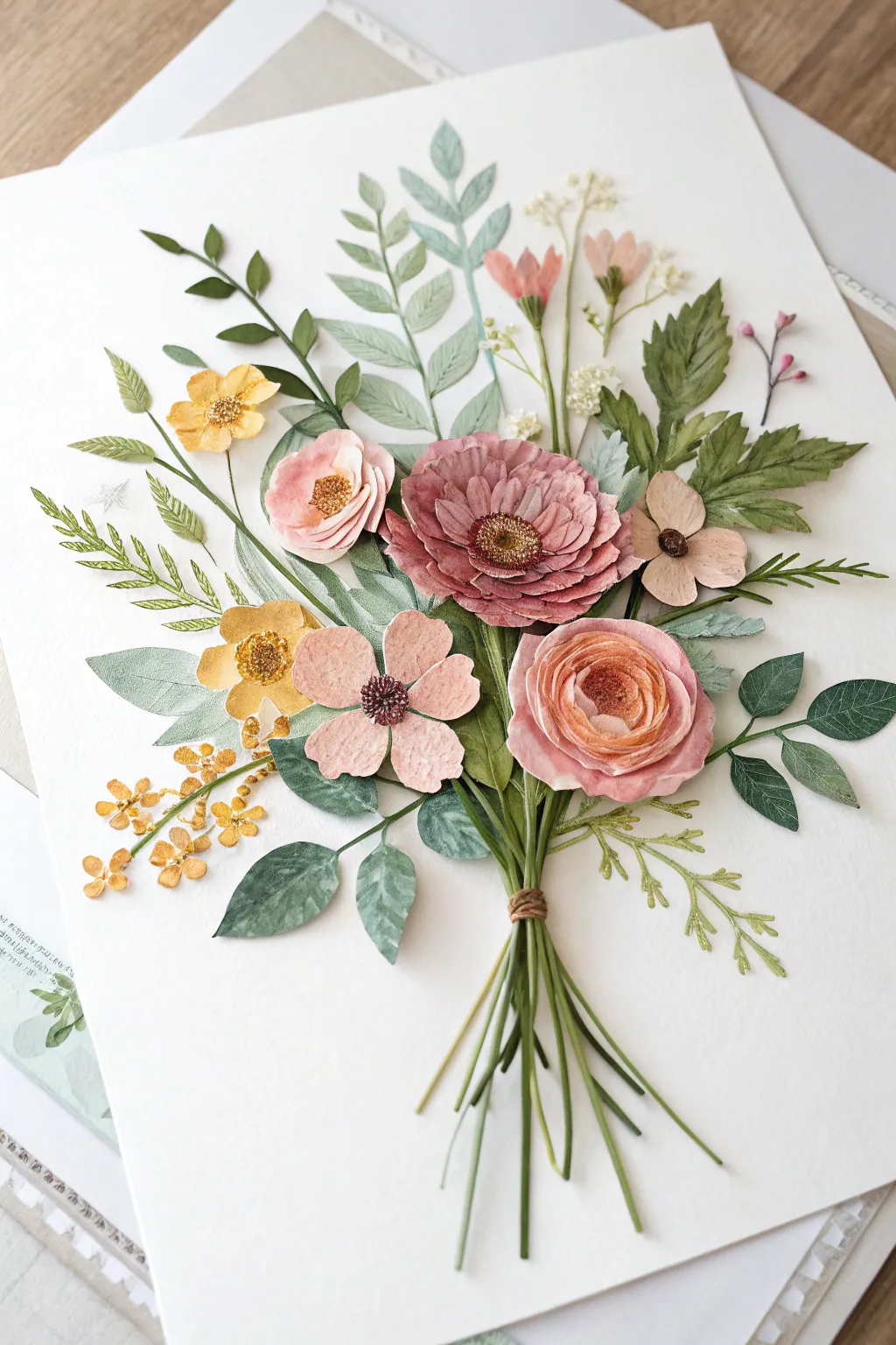 Embrace the art of simplicity with a handcrafted watercolor floral bouquet, a perfect blend of Scandinavian minimalism and boho charm.