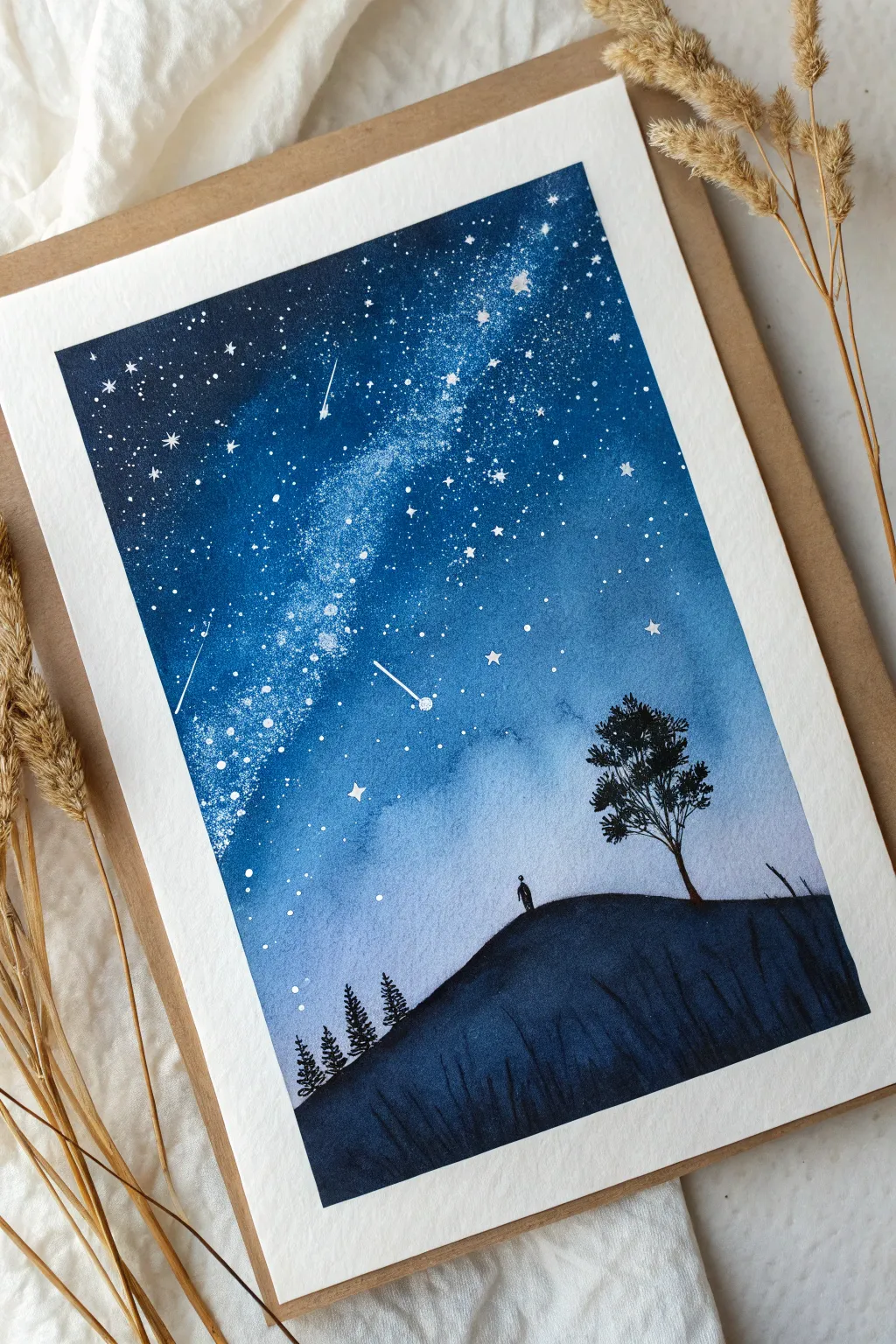 Escape to a dreamy starry night with minimalist elegance.
