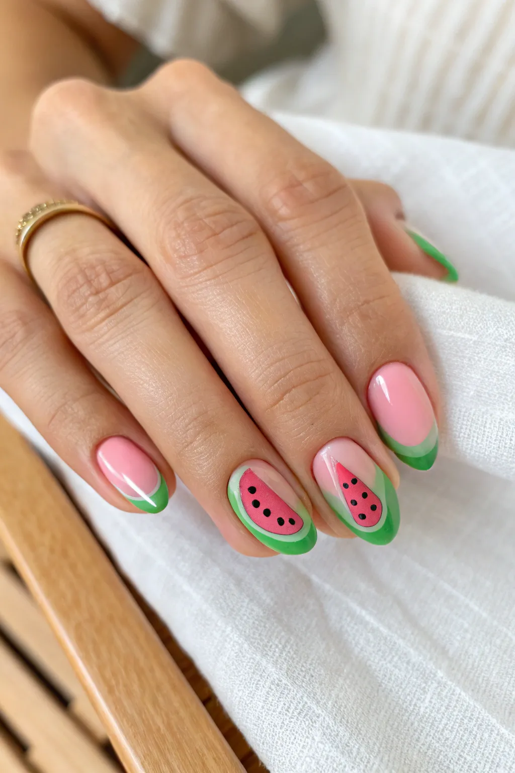 Embrace summer vibes with chic Watermelon French Tips, a perfect blend of elegance and playfulness.