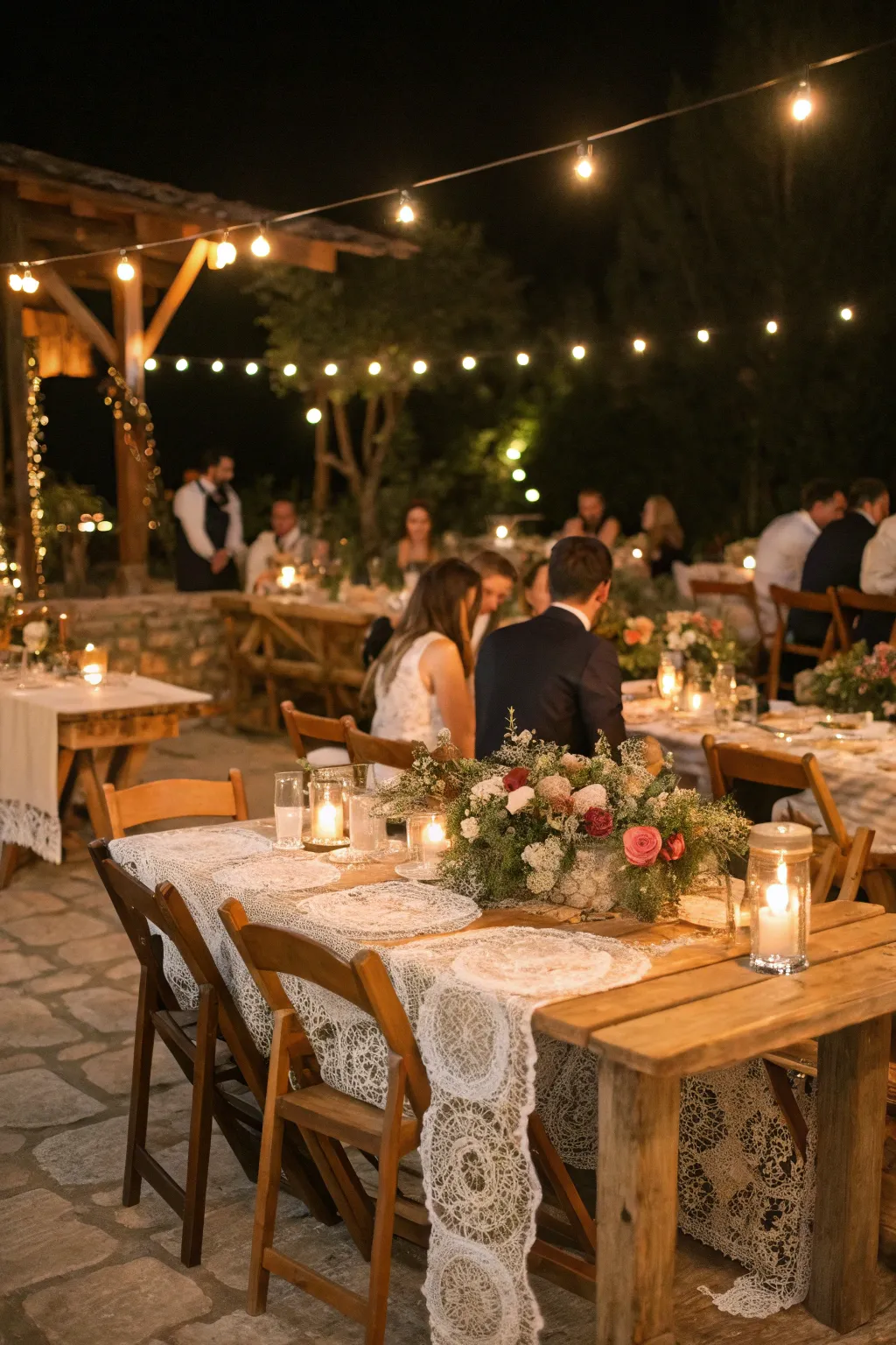 Rustic wooden elements add charm and warmth to the setting.
