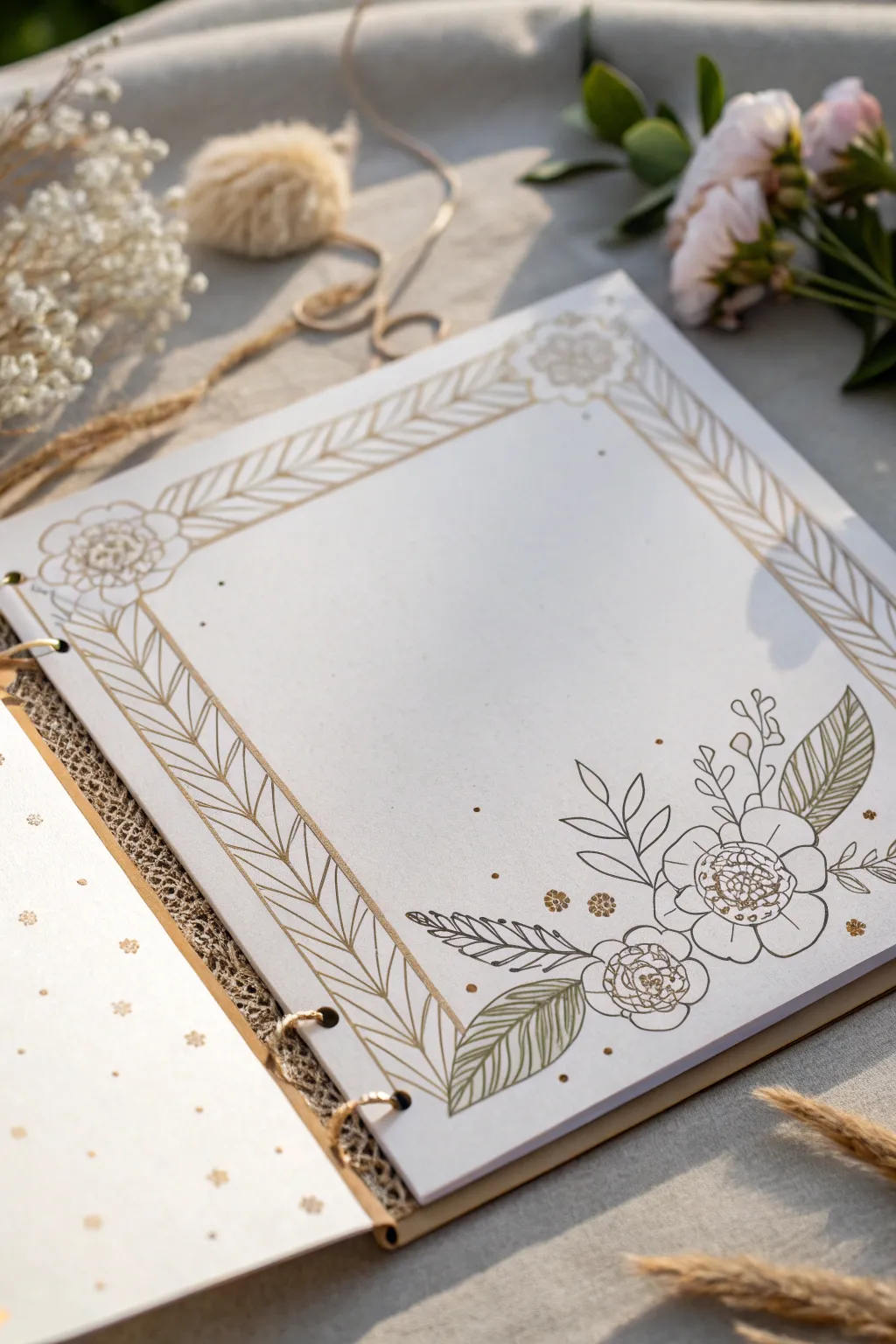 Enhance your wedding memories with elegant, handcrafted borders that blend Scandinavian minimalism and Boho charm.