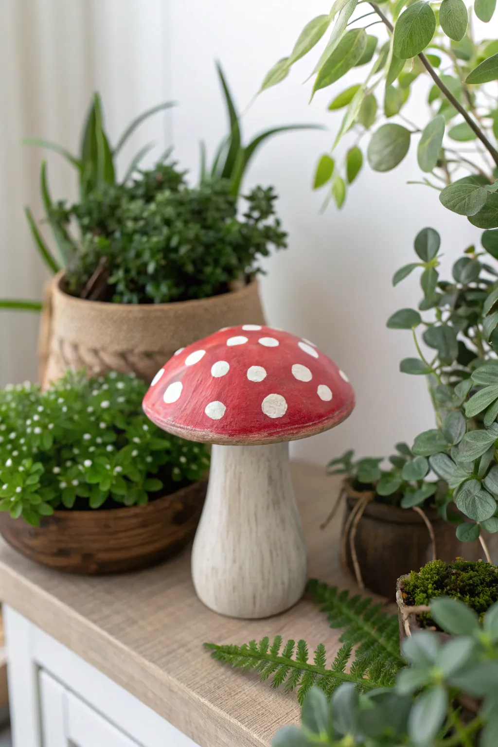 Add a touch of whimsy to your fairy garden with these handcrafted clay mushroom accents! 🍄✨