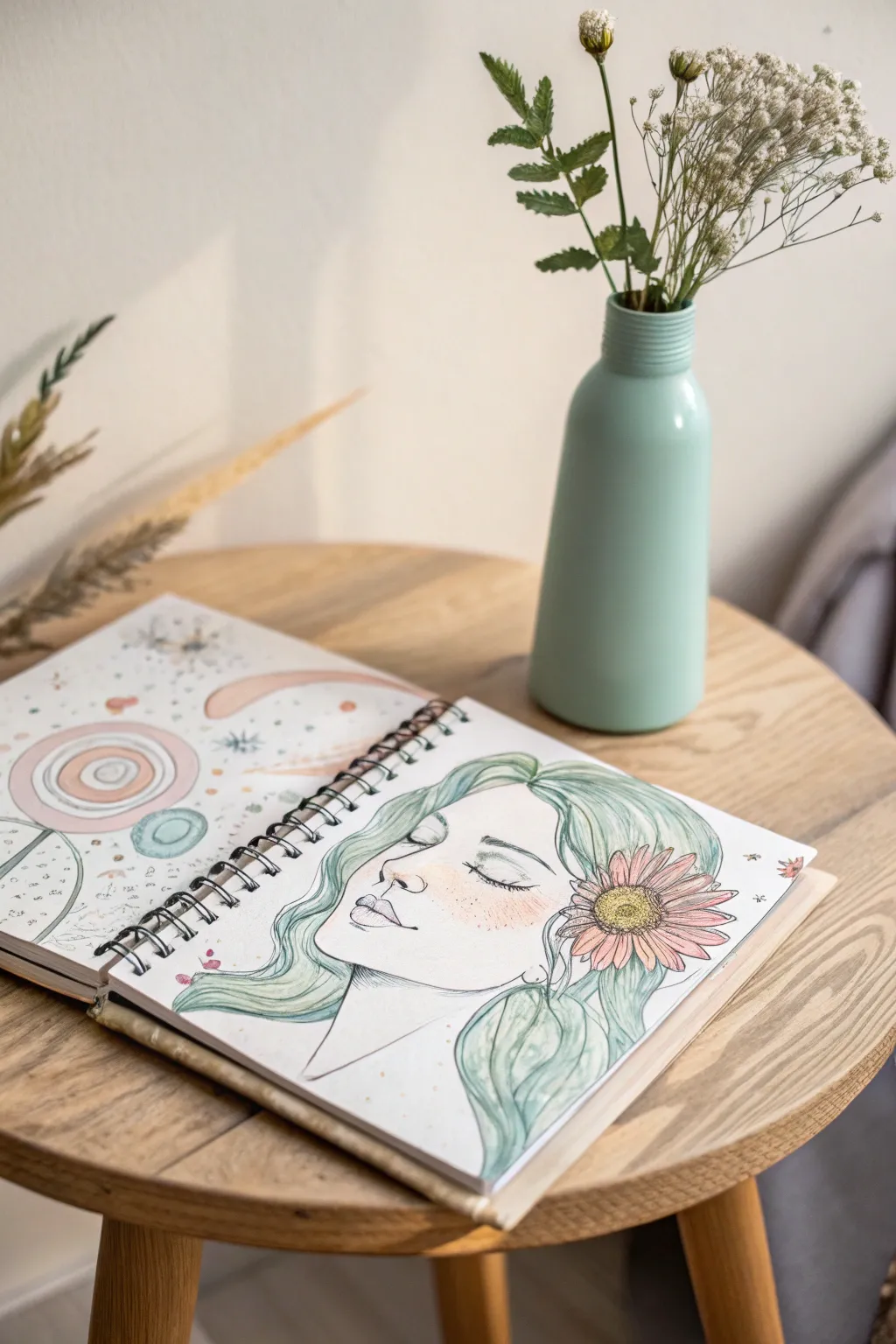 Discover the beauty within: a self-portrait surrounded by dreams and ideas, where simplicity meets creativity.