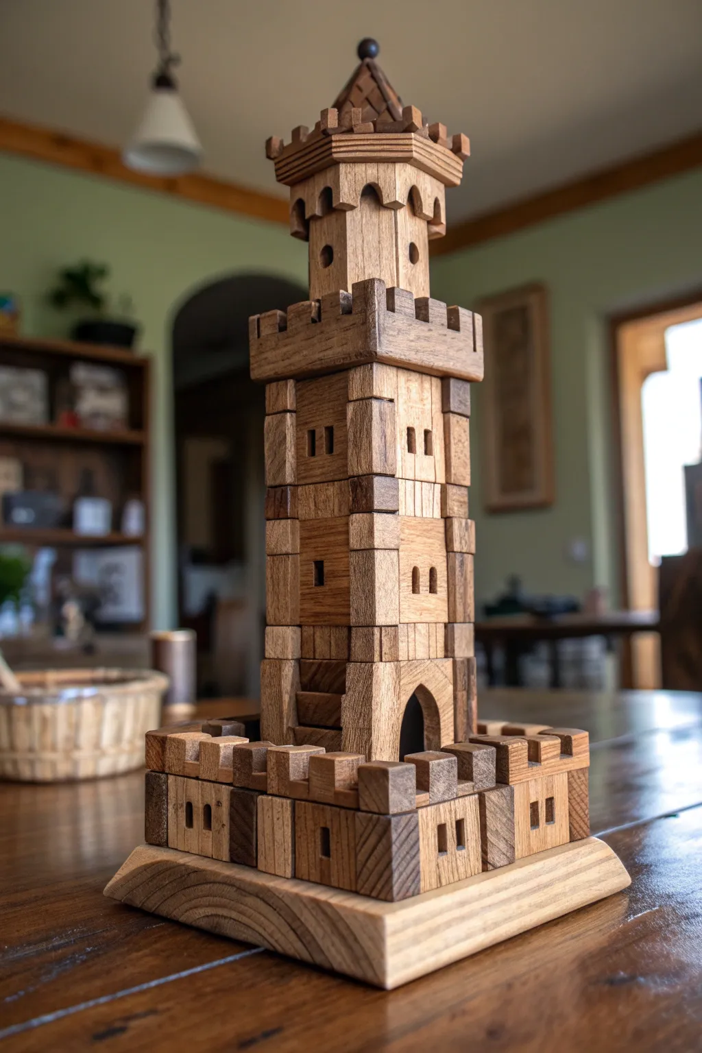Unleash your inner architect with a stunning wooden castle tower creation.