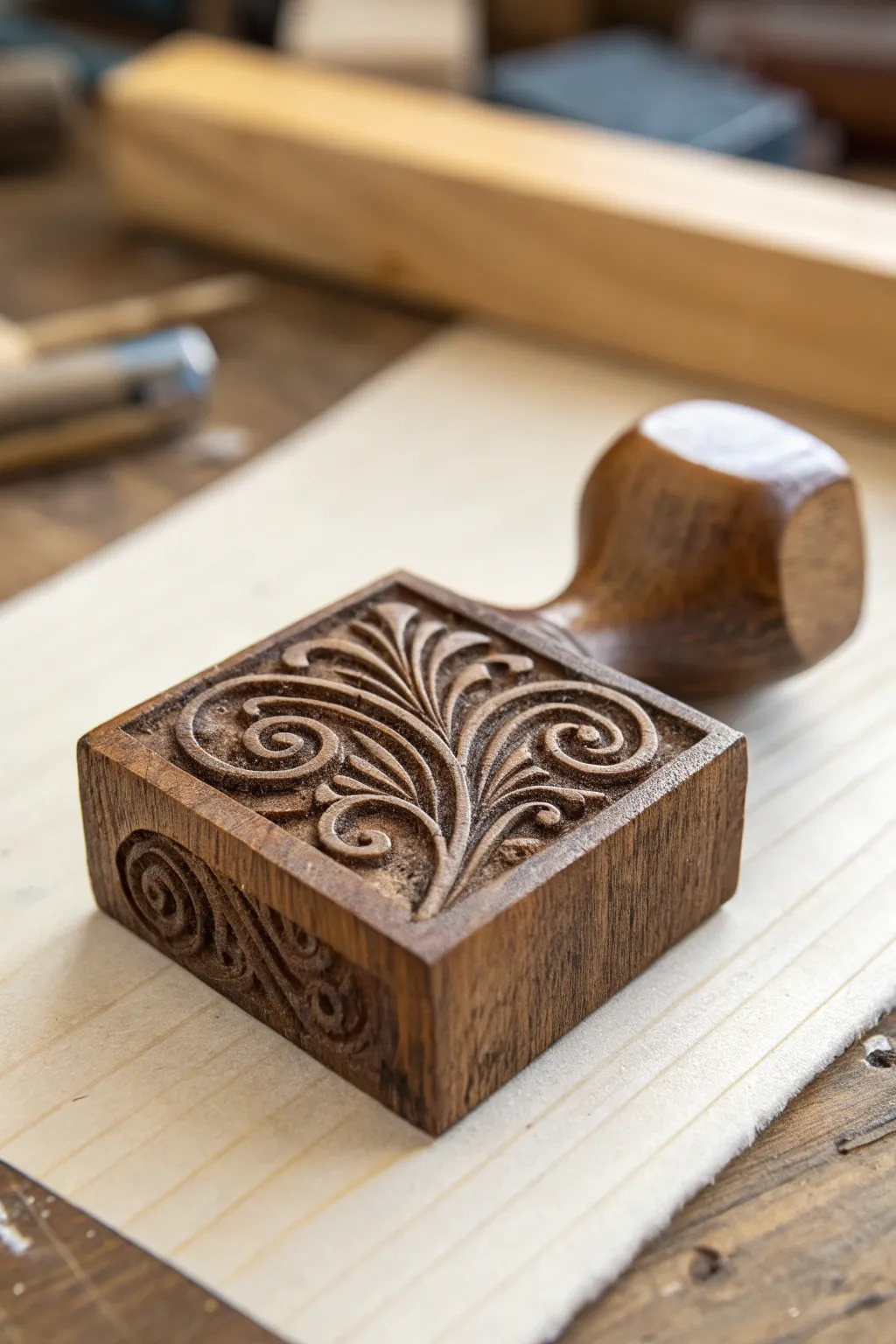 Unleash your creativity with custom-carved wooden stamps—perfect for adding a personal touch to any project.