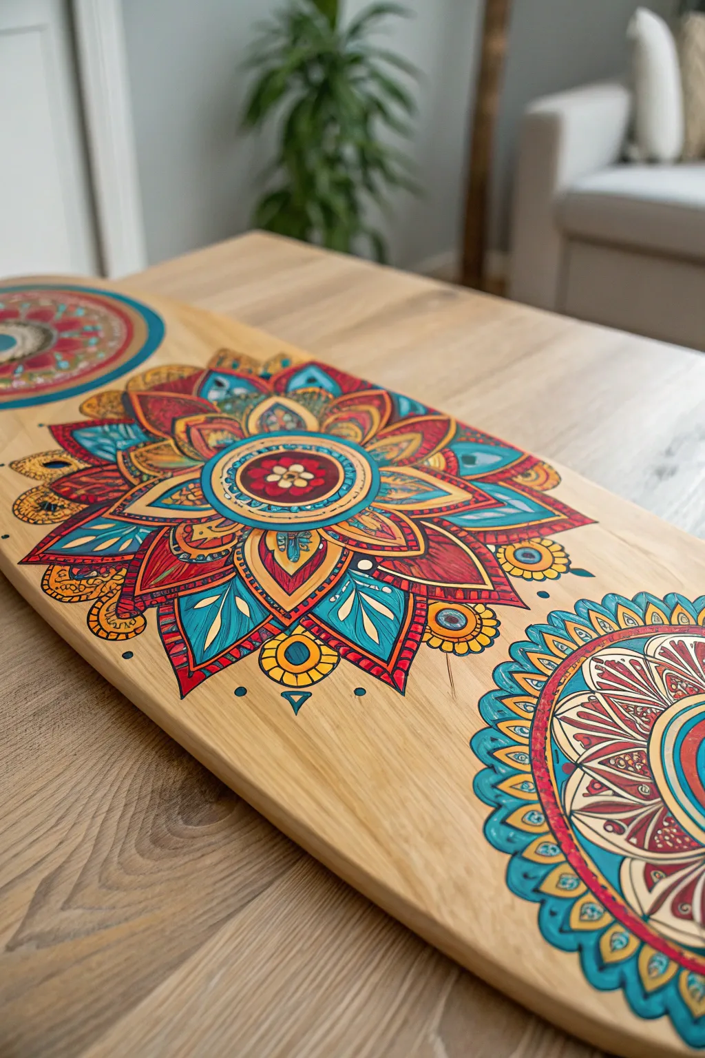 Brighten up your space with vibrant wood art that pops with color and creativity.