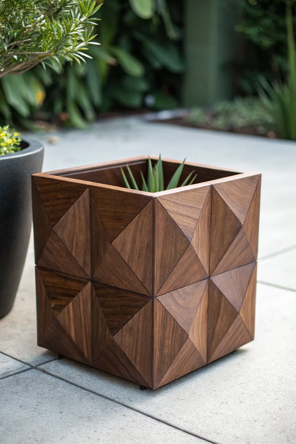 Elevate your space with the cutting-edge design of a geometric planter box.