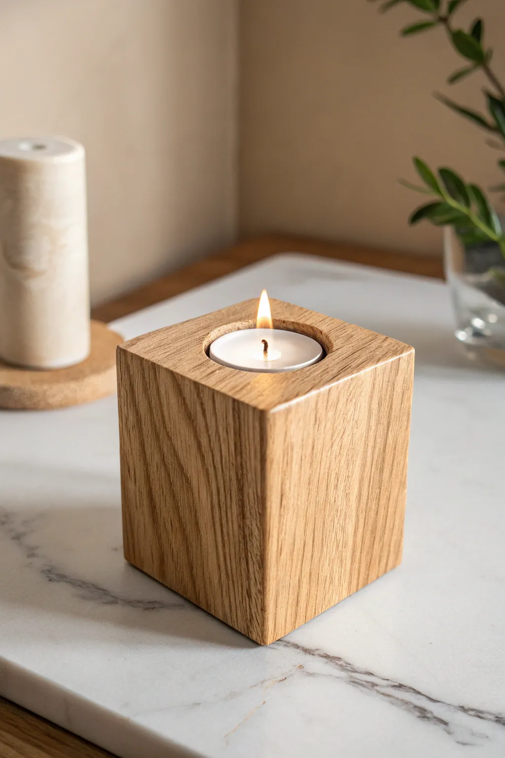 Illuminate your space with the simple elegance of wooden cube candle holders. Perfect for a cozy, minimalist vibe.