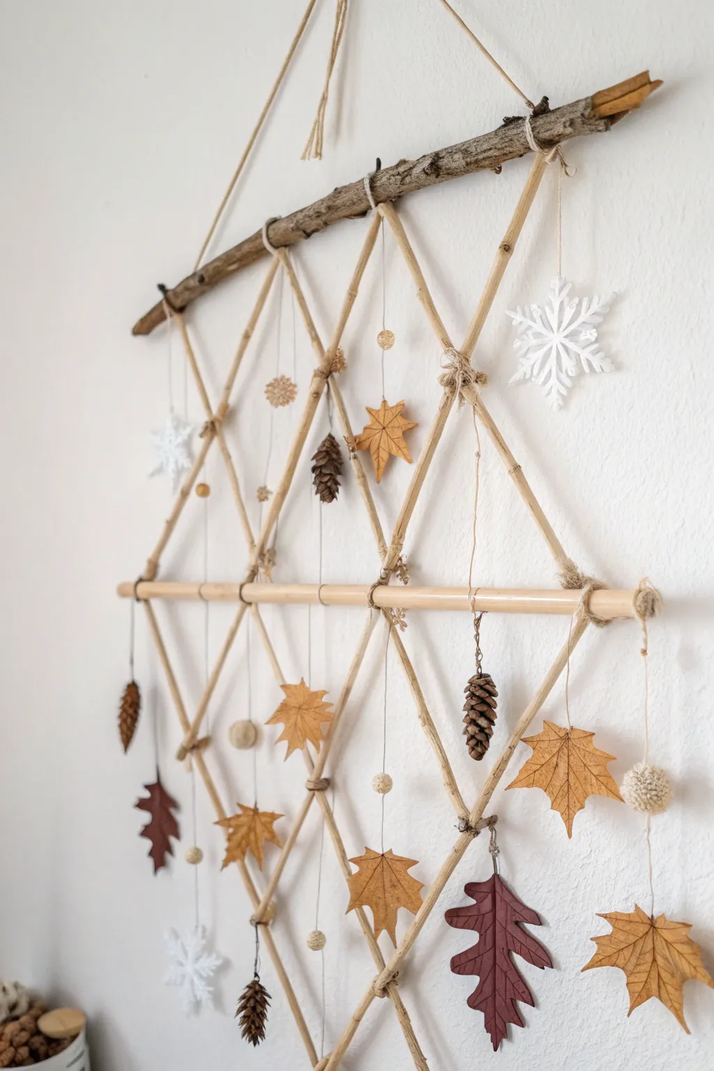 Embrace the seasons with a handcrafted wooden stick wall hanging that brings nature indoors with style.