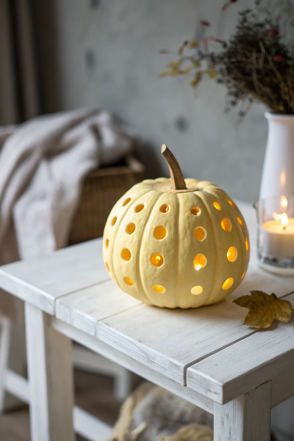 Whimsy meets elegance with a polka-dotted pumpkin masterpiece. 🎃✨