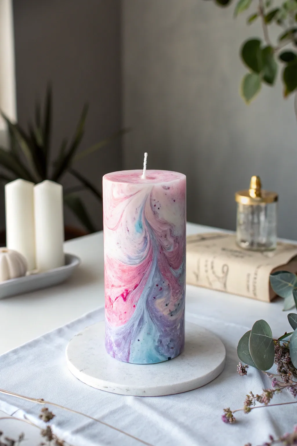 Elevate your candlelit evenings with the enchanting hues of alcohol ink art.
