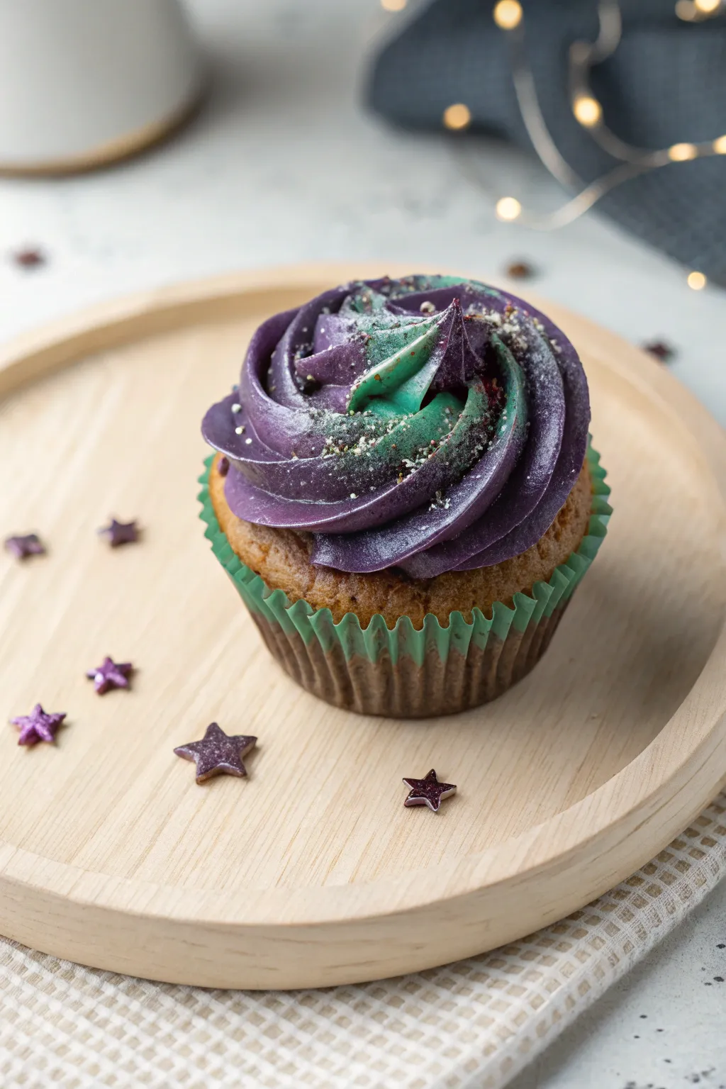 Out of this world treats: Indulge in a cosmic bite with our alien-themed cupcake, perfect for adding a touch of the galaxy to your party.