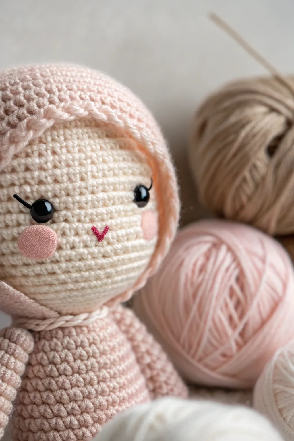 Delight in the charm of tiny details with this playful amigurumi expression.