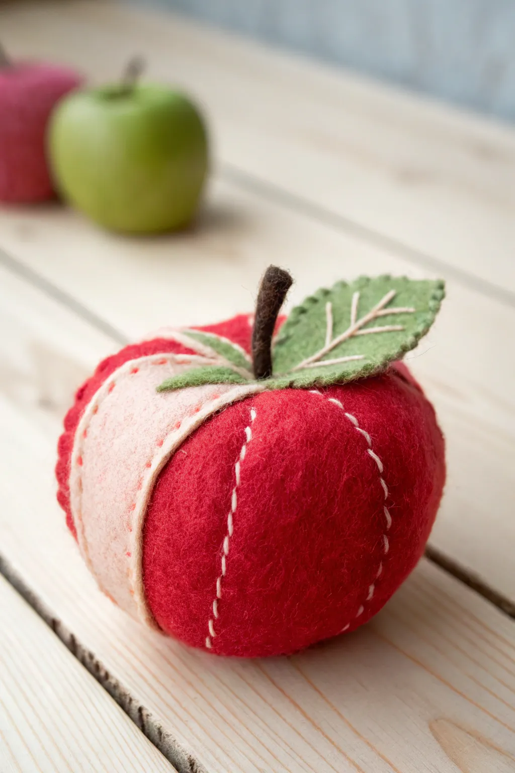Embrace the beauty of fall with handcrafted felt apples that add a touch of whimsy and warmth to your decor.