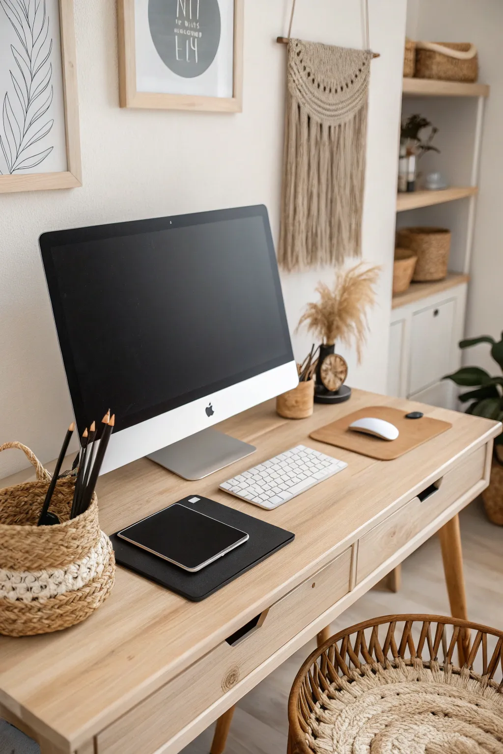 Elevate your creativity with a harmonious tech haven that blends modern innovation with timeless natural elegance.