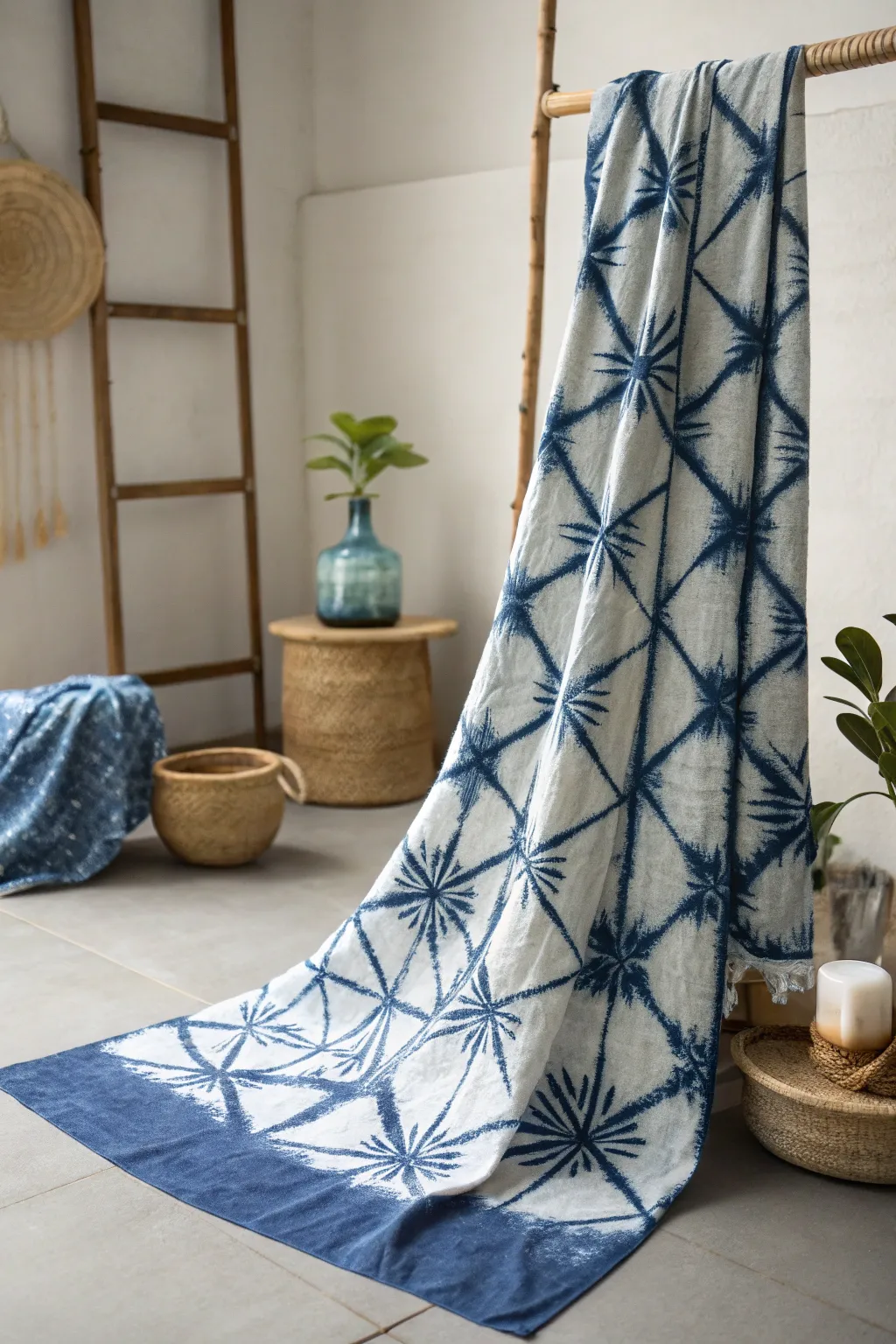 Transform your space with the timeless beauty of Shibori dyeing, where simplicity meets artistry.