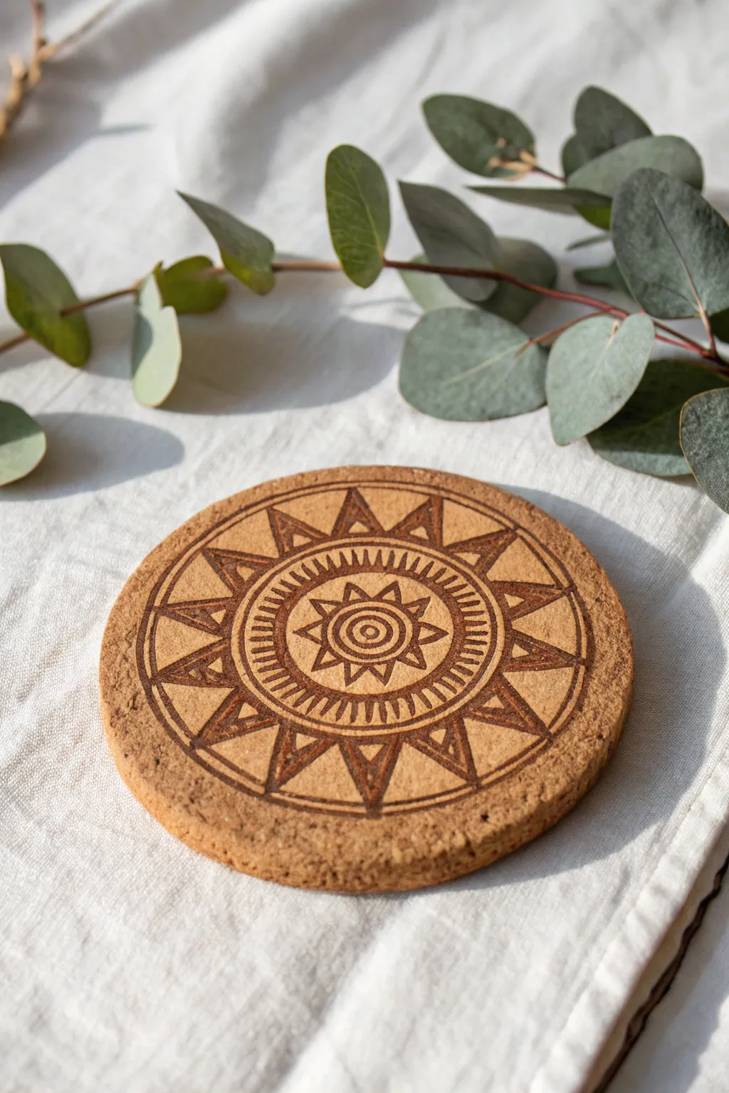 Elevate your table setting with handcrafted Aztec sun stone coasters, where minimalist design meets ancient artistry.