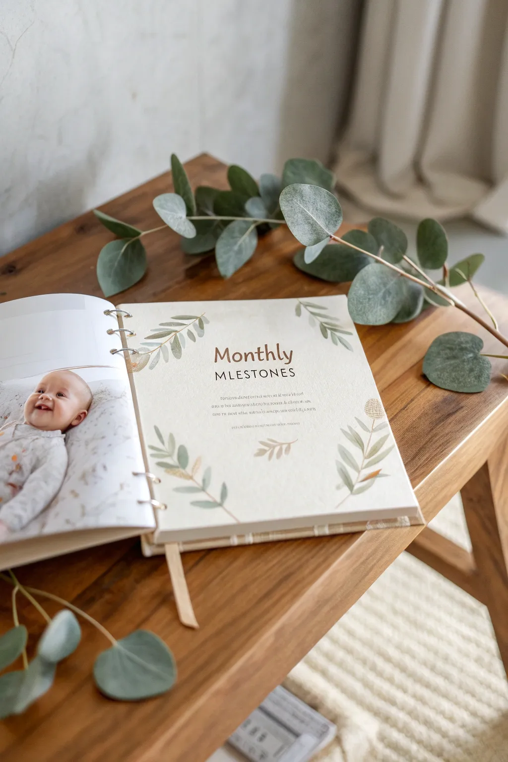 Capture every magical moment with our handcrafted baby milestone album. 🌿✨ #ScandiBoho #BabyMilestones