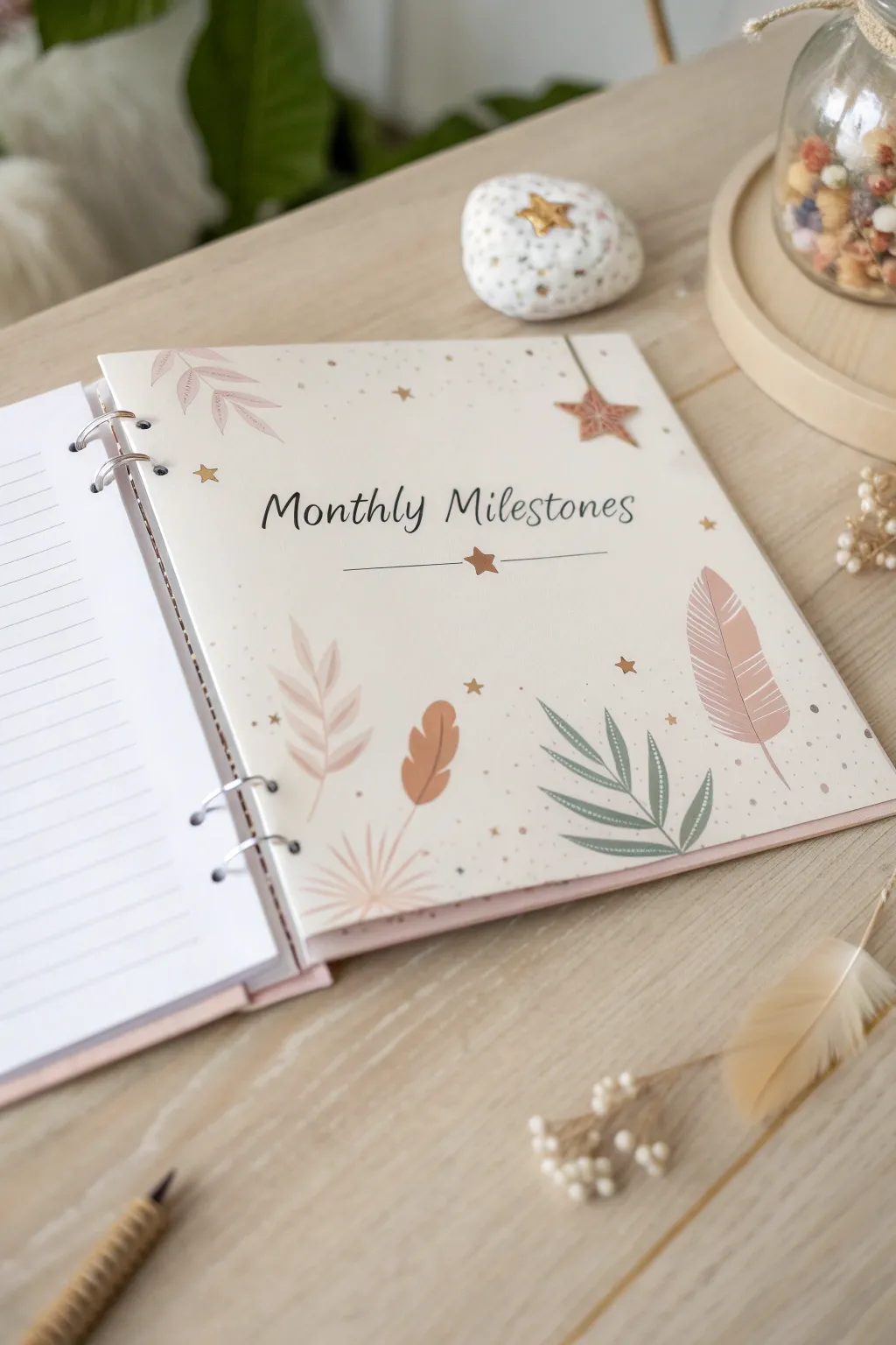 Capture every precious moment with a touch of Scandinavian simplicity and boho charm. #BabyMilestones #ScrapbookArt