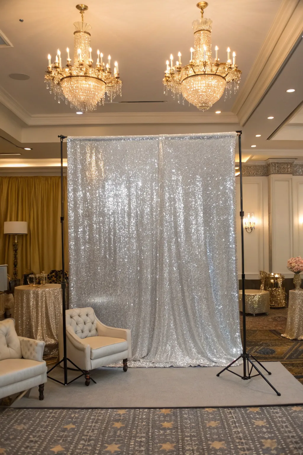 A glamorous sequin backdrop that adds sparkle to any event.