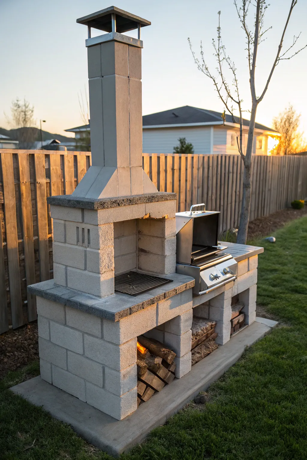 Elevate your grilling game with a chimney addition that blends functionality with craftsmanship.