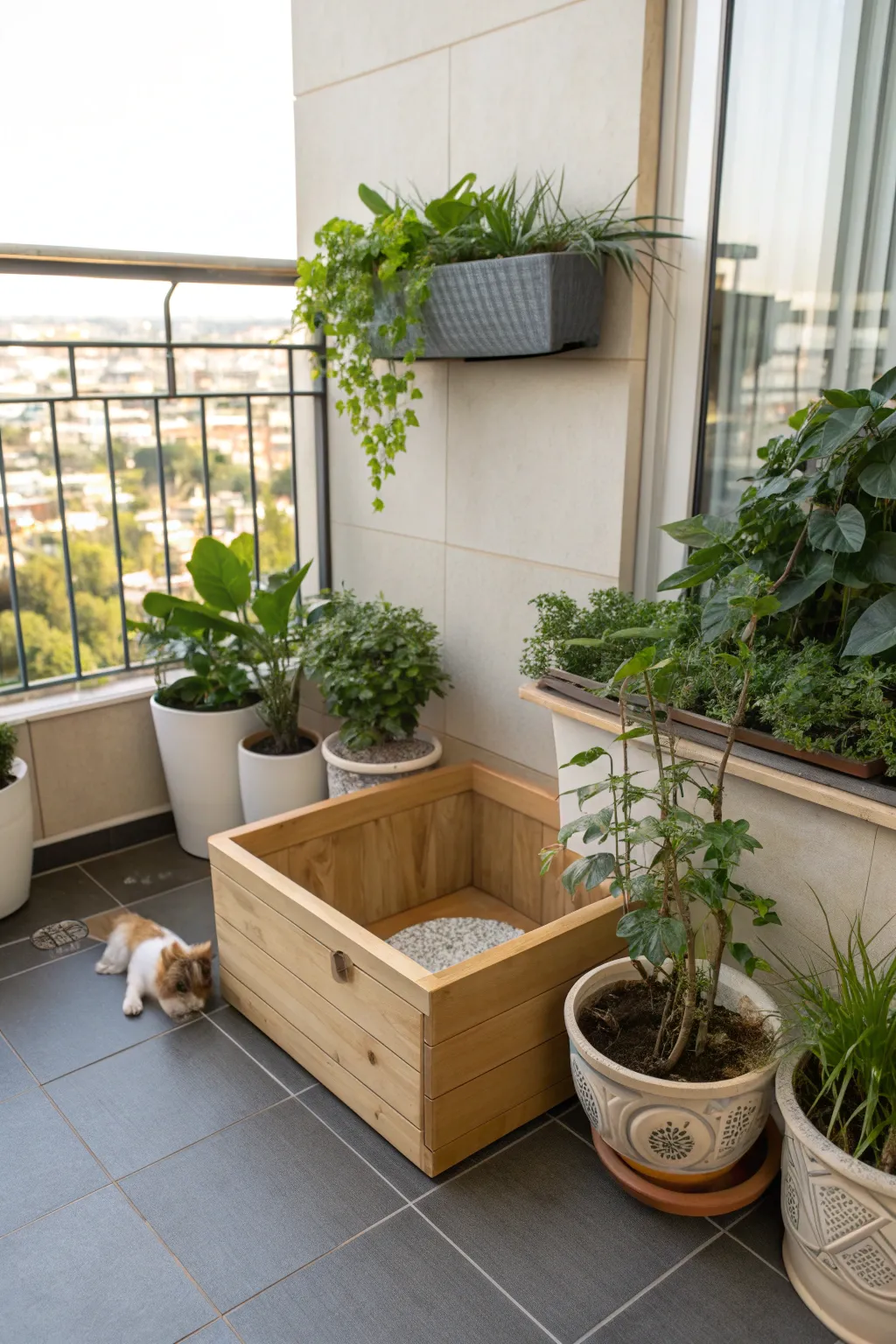 Transform your pet's potty space into a stylish sanctuary with decorative plant borders. 🌿 #BalconyOasis