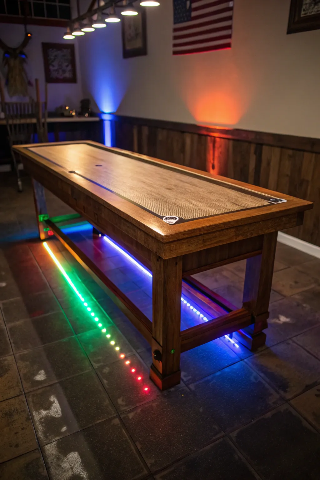Transform your party centerpiece with a handcrafted LED-lit beer pong table that dazzles with every throw.