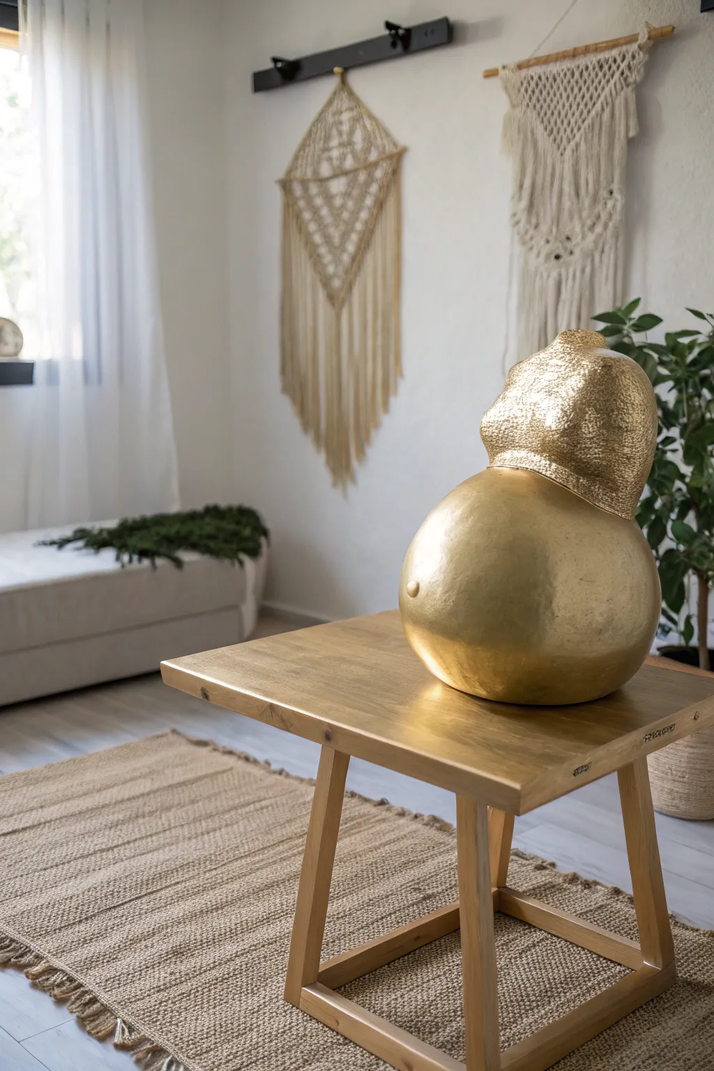 Embrace modern elegance with a golden belly cast that shines with sophistication and simplicity.