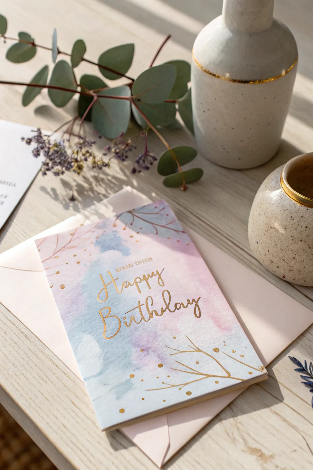 Embrace the art of simplicity with a dreamy watercolor birthday card for your sister.