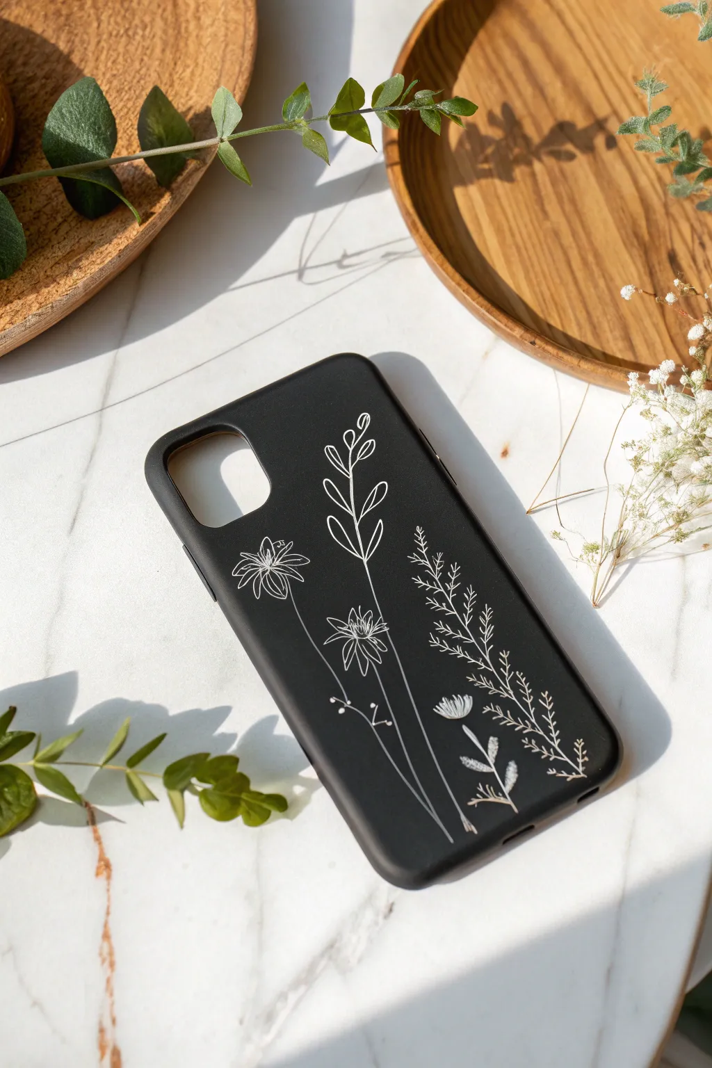 Carry a piece of nature with you through artful botanical designs on your phone case.