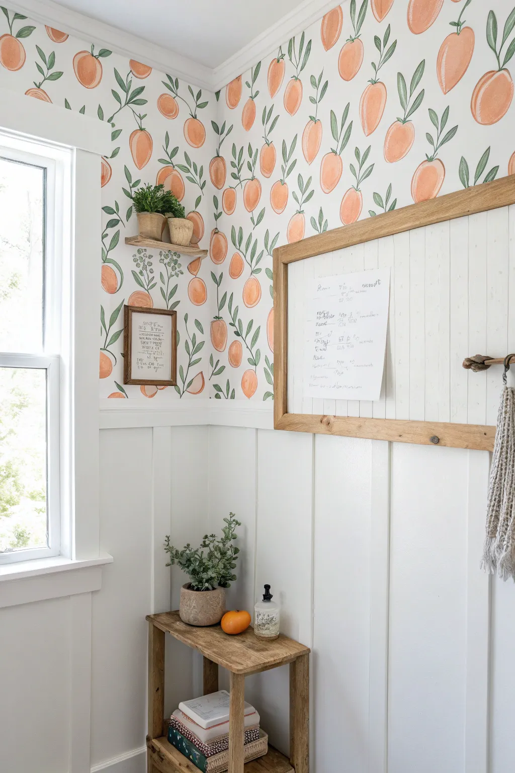 Whimsy meets simplicity: Transform your bathroom with playful patterns and natural beauty.