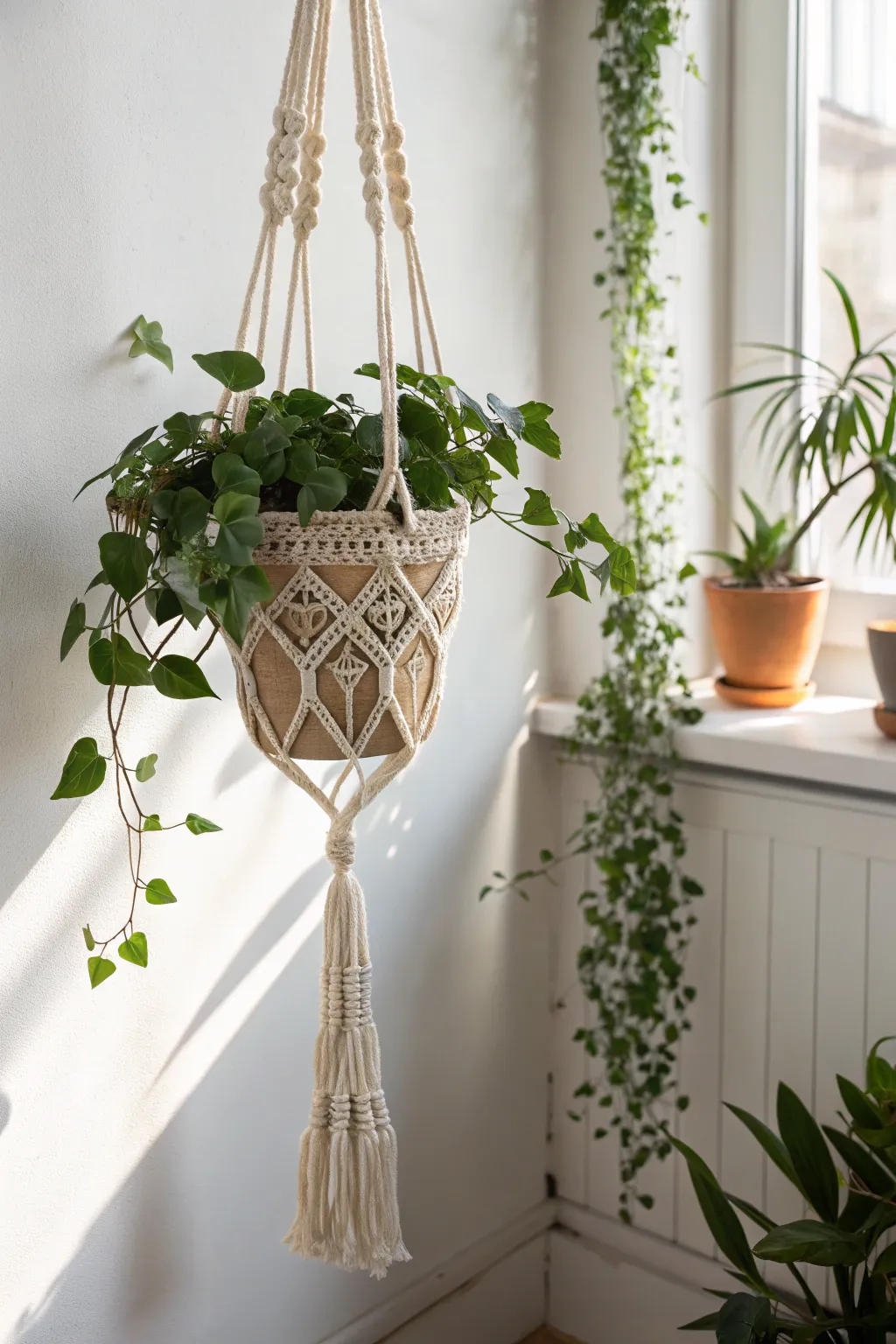 Elevate your greenery with artisanal crochet plant hangers that blend simplicity and boho flair.