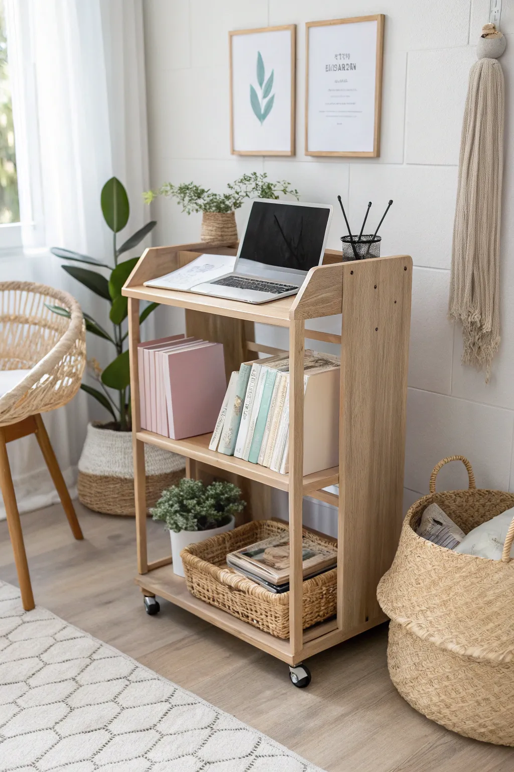 Discover the magic of a versatile book cart – where creativity meets organization.