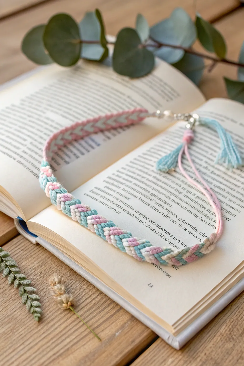 Capture the nostalgia of summer crafts with a charming friendship bracelet bookmark.