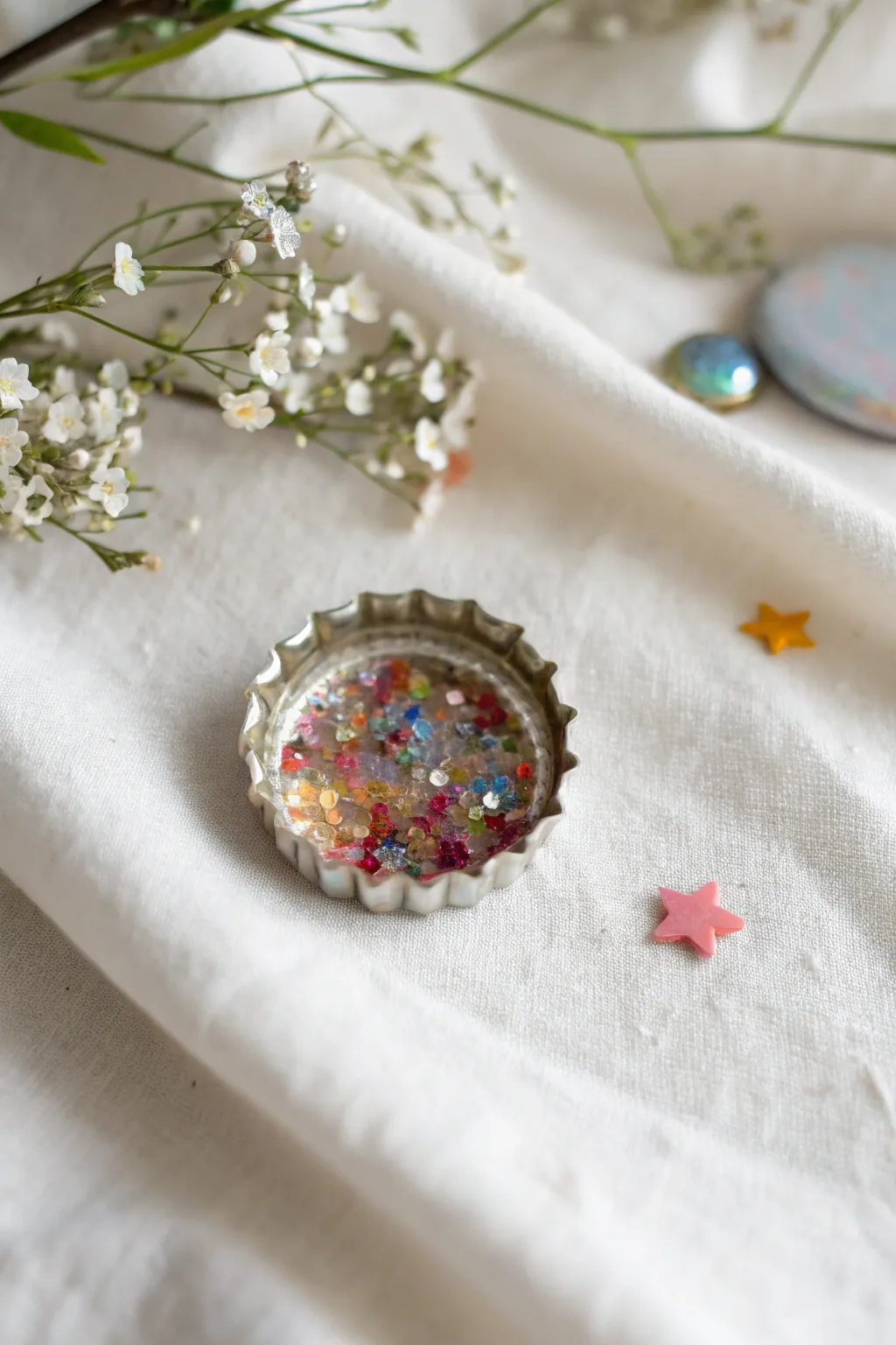 Transform ordinary bottle caps into dazzling resin jewels – a minimalist's dream with a boho twist!
