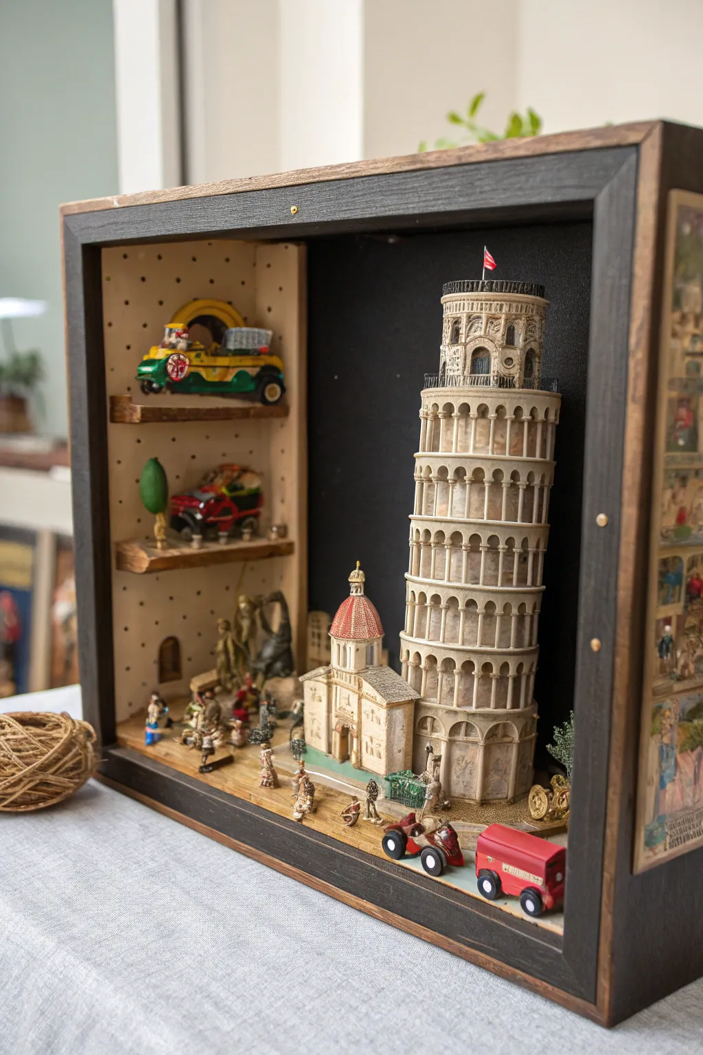Incorporate 3D elements for a dynamic and intriguing box frame.