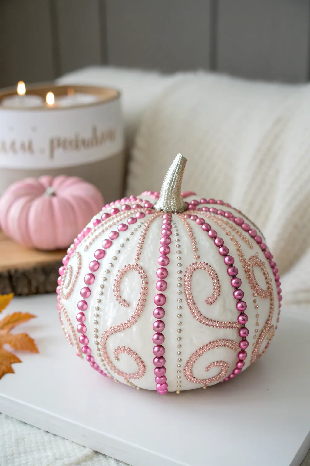 Sparkle with Purpose: A Glamorous Pumpkin for Breast Cancer Awareness