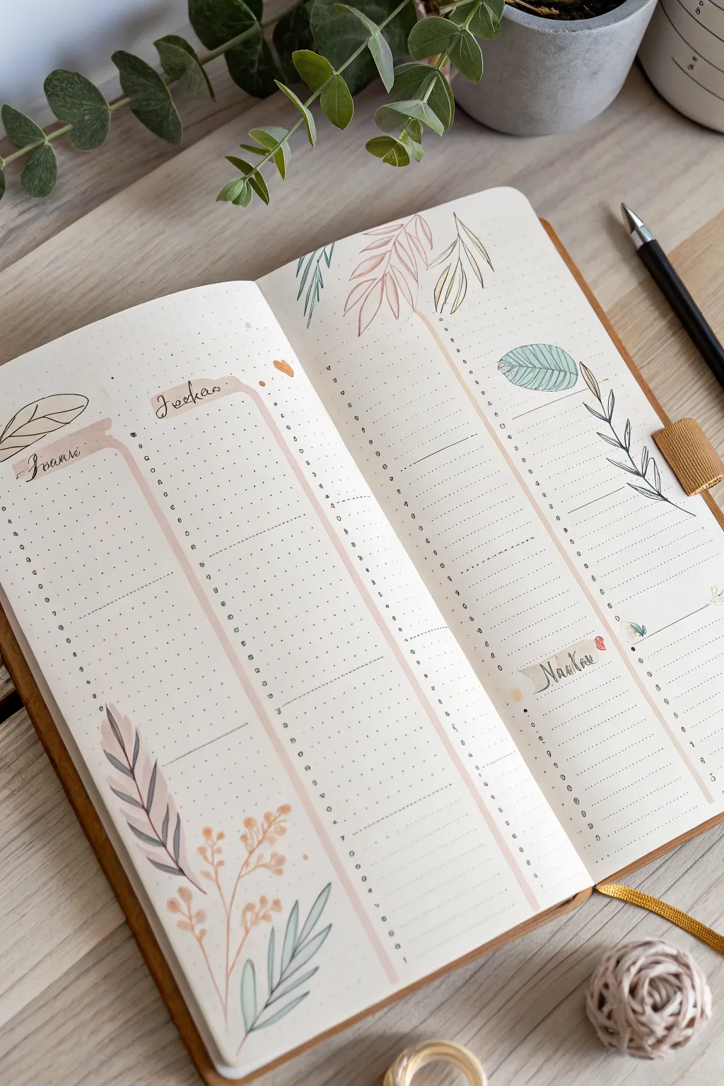 Embrace simplicity and style with a vertical layout for your bullet journal's future log. #MinimalistBeauty #JournalInspiration