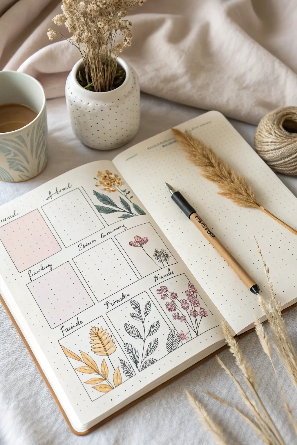 Elevate your bullet journal game with creative spreads that blend artistry and organization.