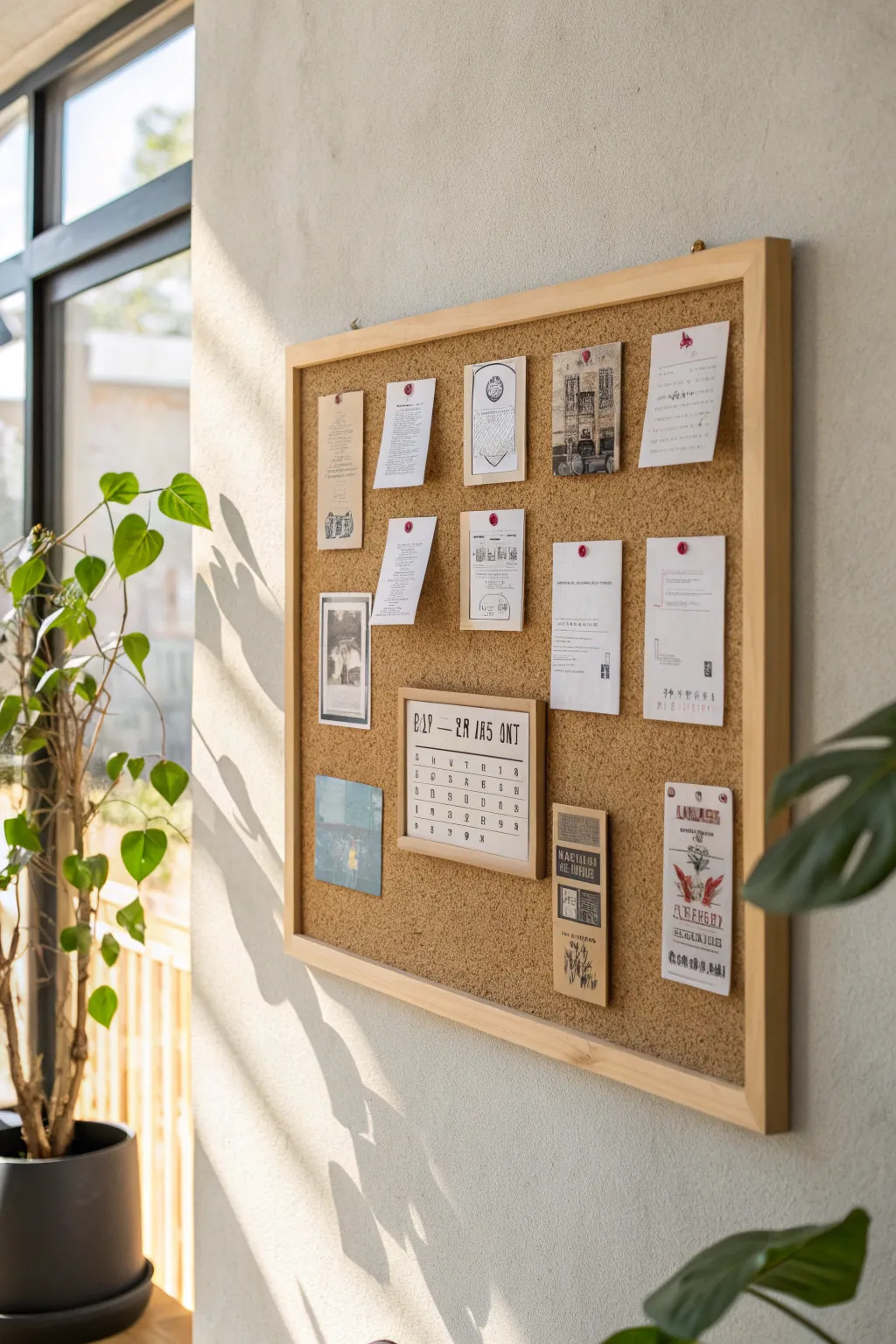Cherish your memories in style with a minimalist cork board display that sparks joy and nostalgia.