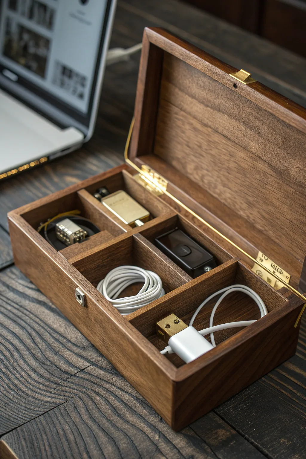 Master the art of organization with a handcrafted cable management solution.