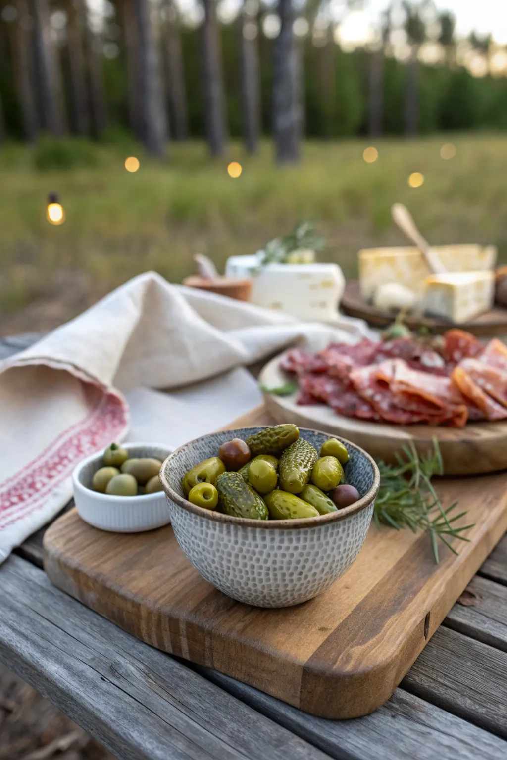 Add a tangy twist to your outdoor feast with pickle perfect gherkins and olives!