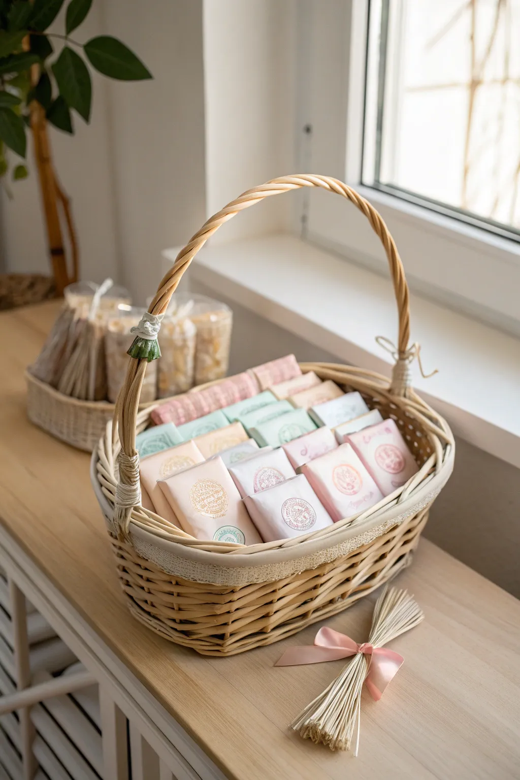 Delight in the artful simplicity of an assorted candy basket, perfect for showing appreciation with a sweet touch!