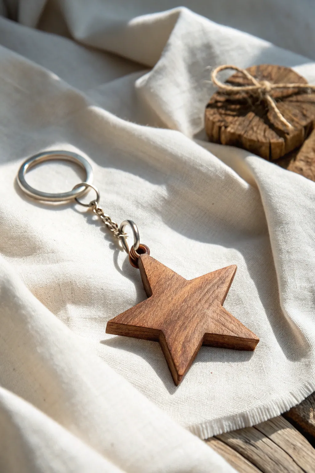 Unlock your playful side with a handcrafted star keychain, where simplicity meets natural beauty.