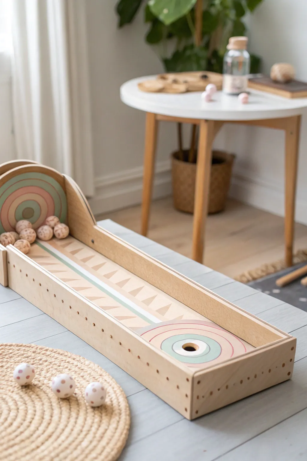 Bring the carnival home with this charming cardboard skee-ball game!