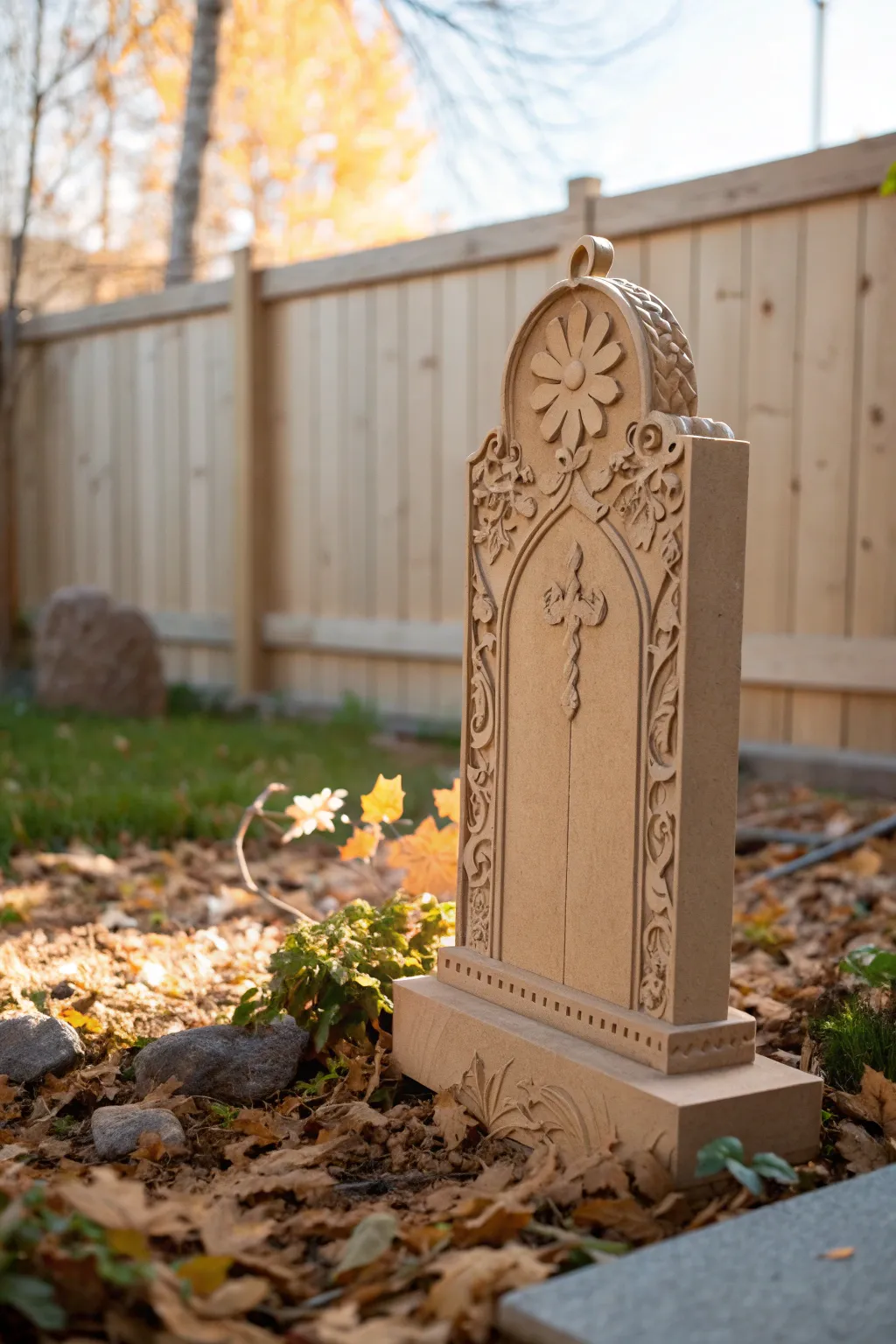 Craft your own charming graveyard with DIY cardboard tombstones – where simplicity meets creativity in your backyard.