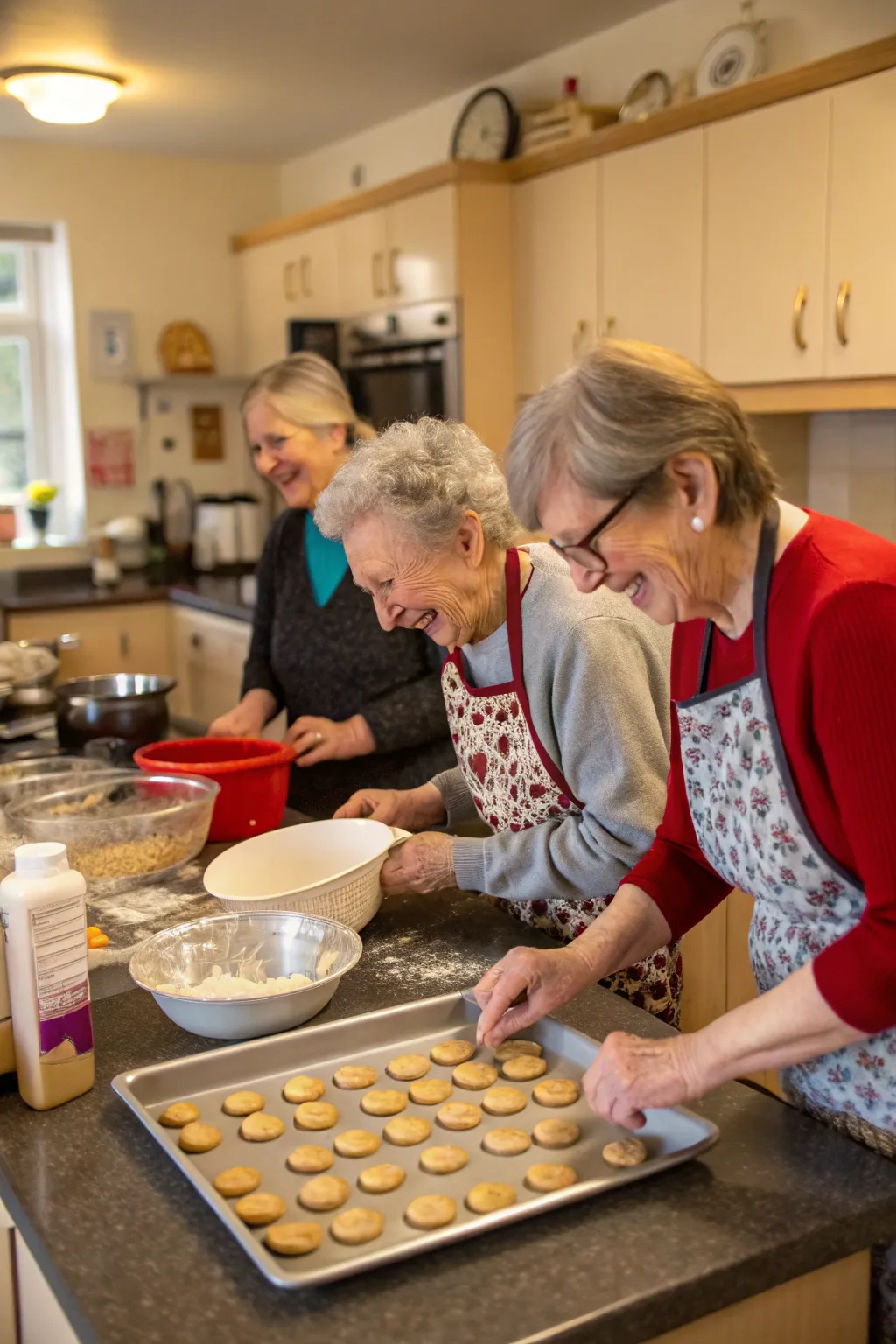 Residents bond over the joy of baking and the aroma of freshly baked cookies.