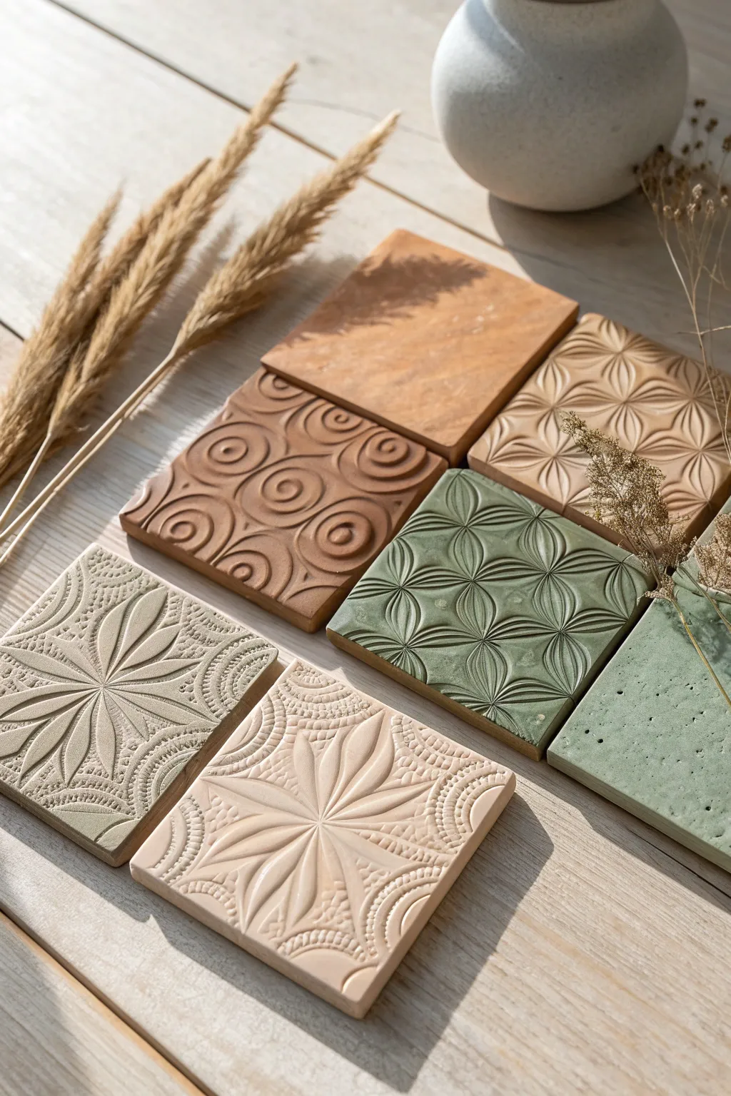 Transform your ceramic test tiles into a stunning art display, where simplicity meets natural elegance.