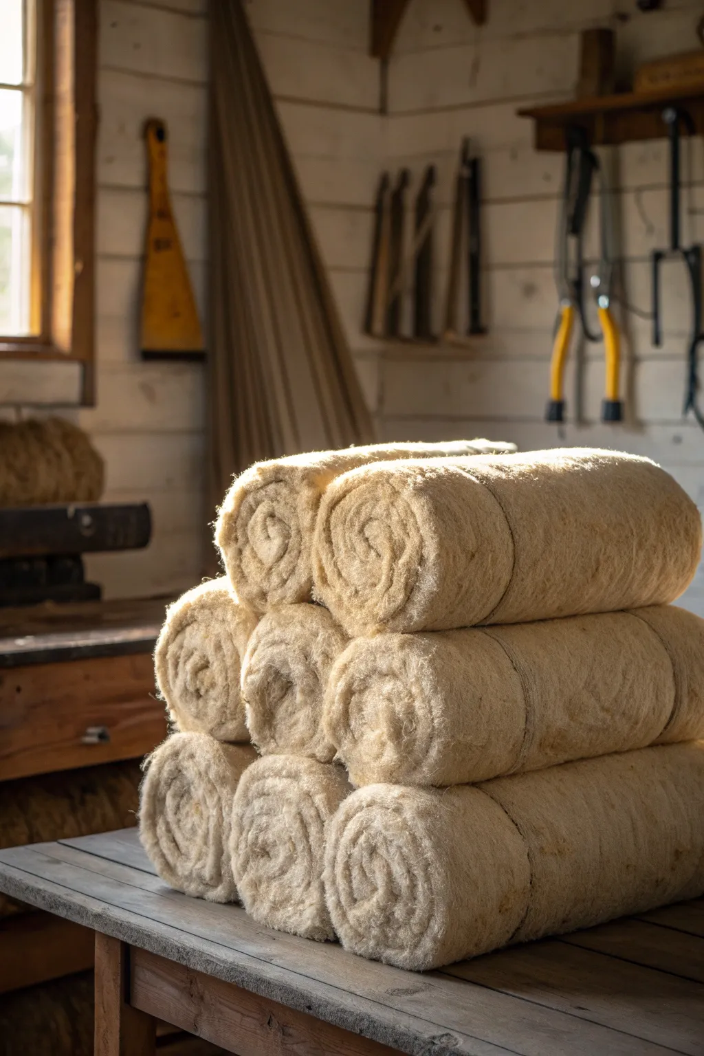 Discover the natural warmth of sheep's wool insulation — a sustainable and efficient choice for your shed.