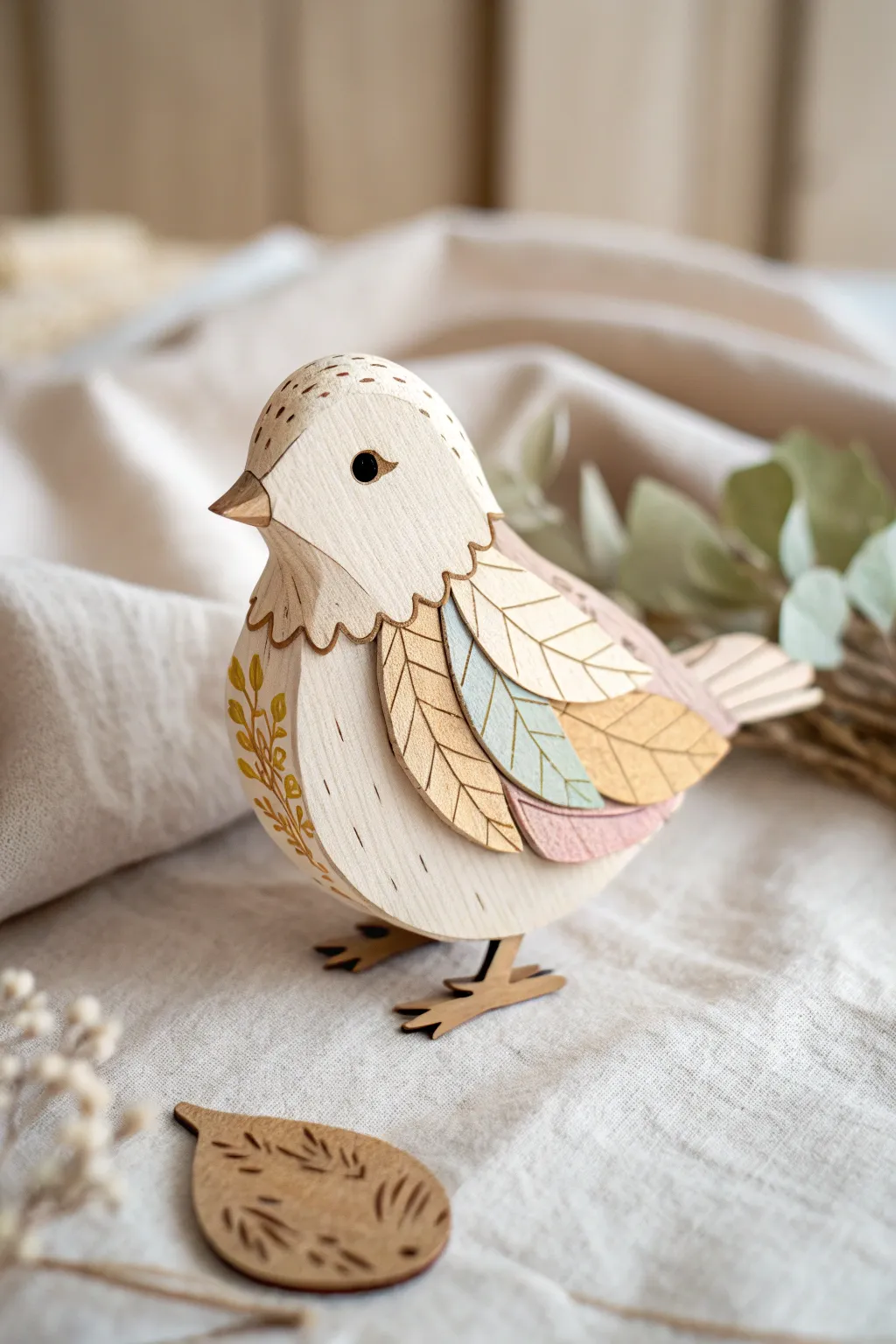 Charming Craft: Simple yet elegant chick illustration that embodies Scandinavian minimalism with a boho twist.